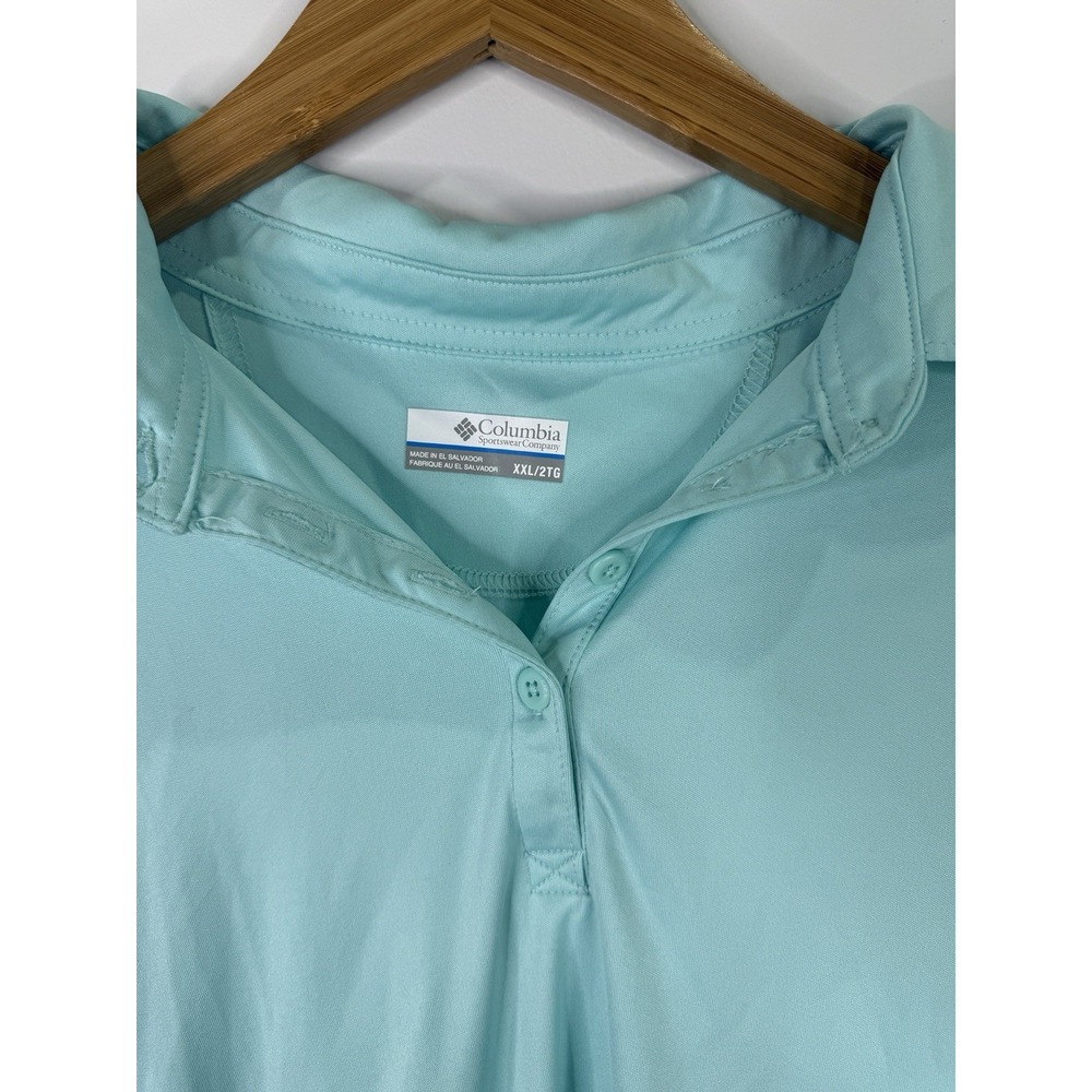 Columbia Performance Fishing Gear Women's Short Sleeve Teal Polo Shirt Size XXL - Picture 8 of 11